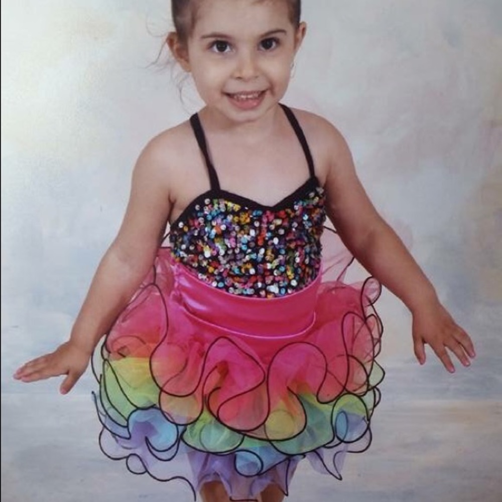 Rainbow frill dance costume